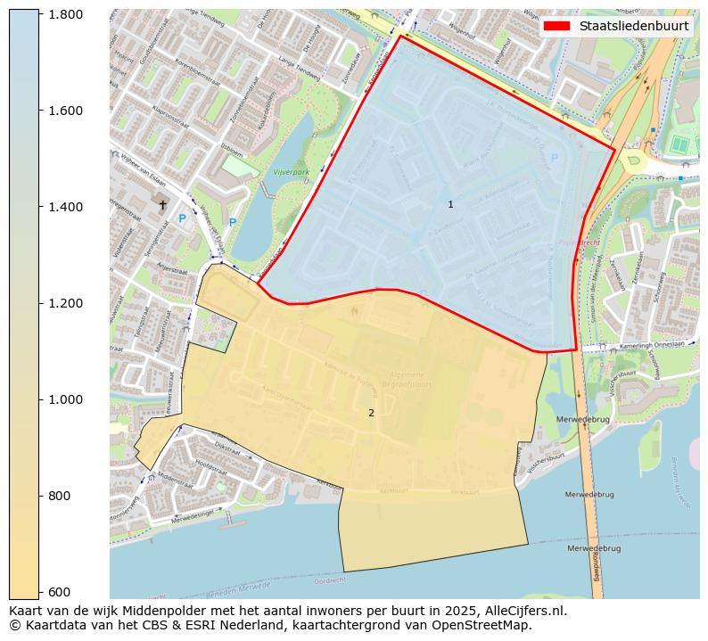 Afbeelding van de Staatsliedenbuurt op de kaart.