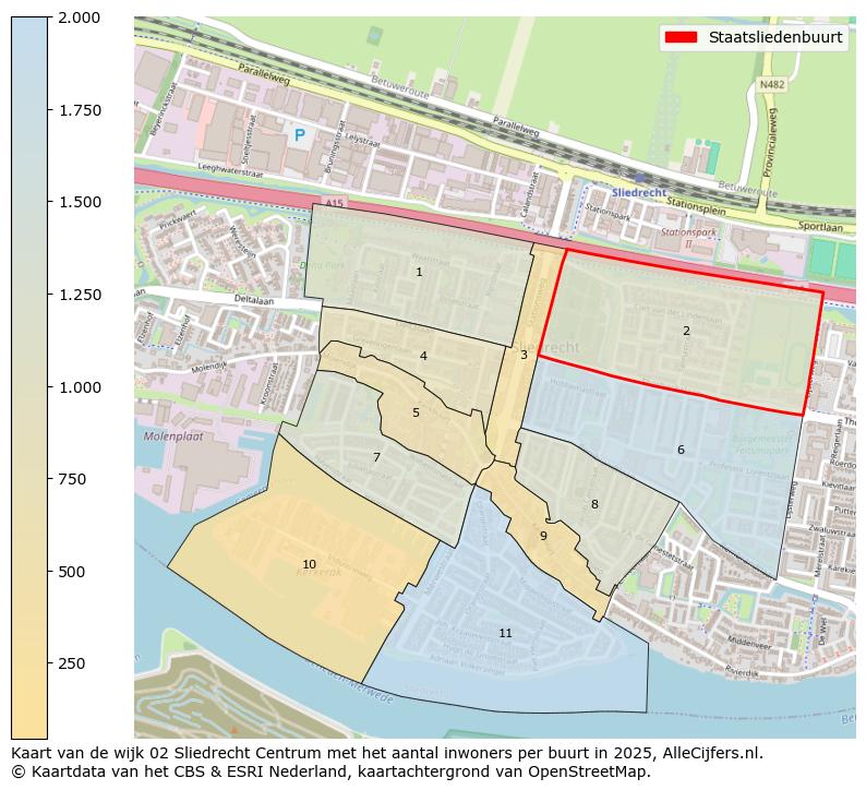 Afbeelding van de Staatsliedenbuurt op de kaart.