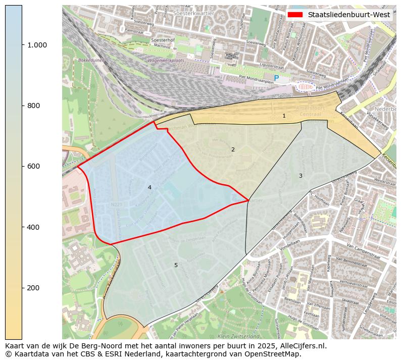 Afbeelding van de Staatsliedenbuurt-West op de kaart.