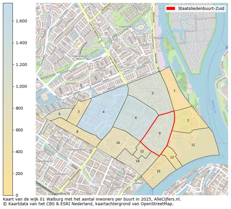 Afbeelding van de Staatsliedenbuurt-Zuid op de kaart.