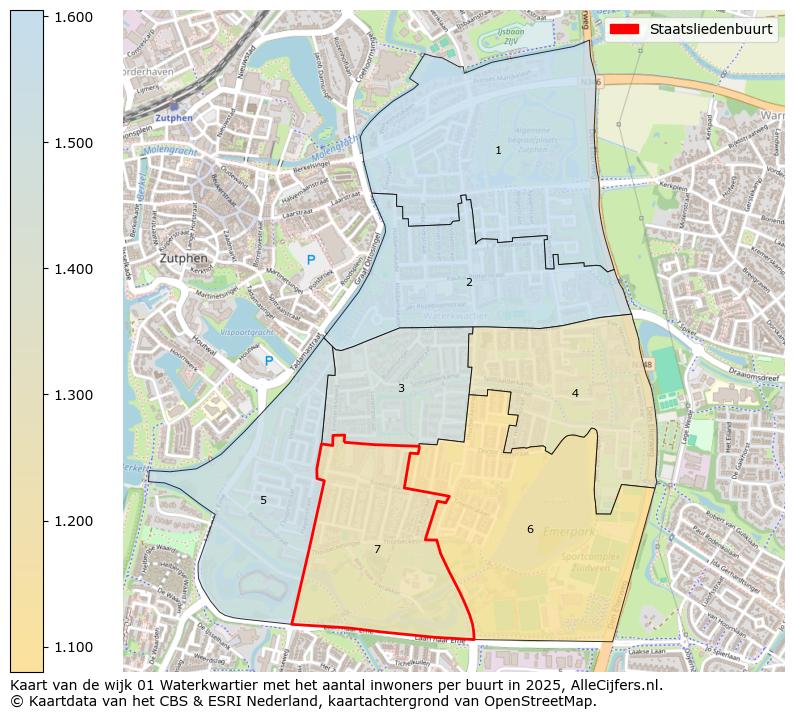 Afbeelding van de Staatsliedenbuurt op de kaart.