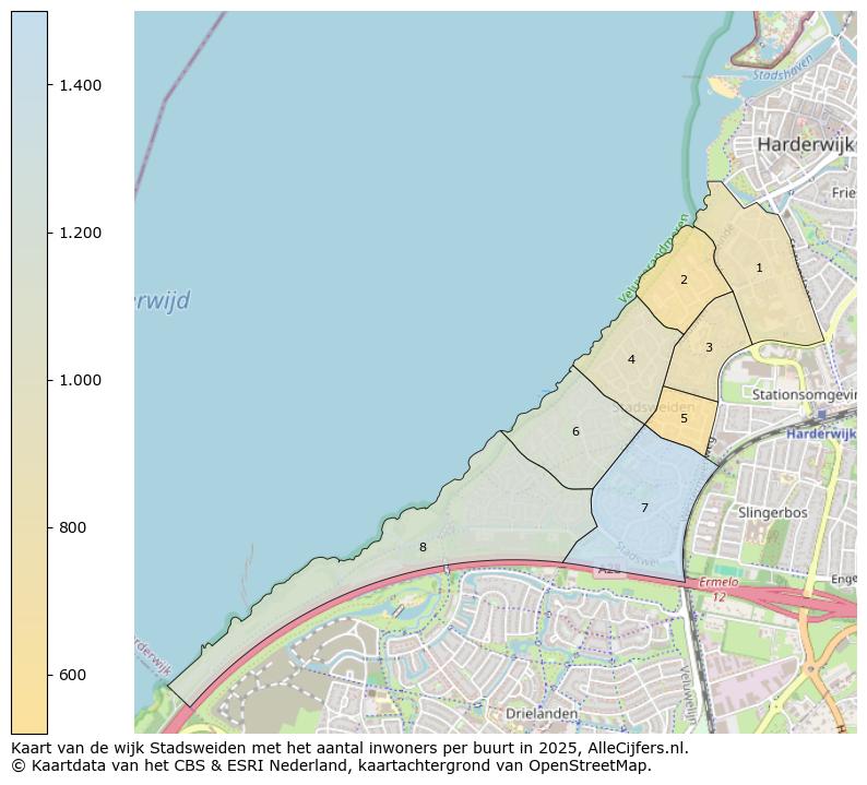 Afbeelding van de wijk Stadsweiden op de kaart.