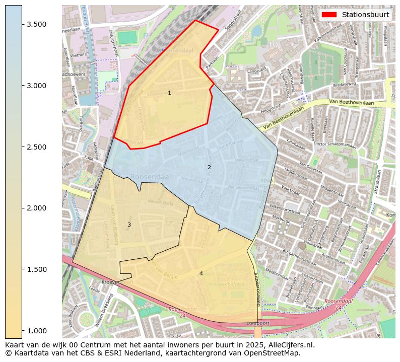 Afbeelding van de Stationsbuurt op de kaart.