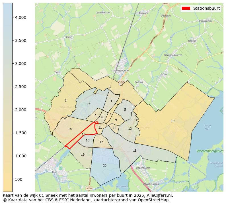 Afbeelding van de Stationsbuurt op de kaart.