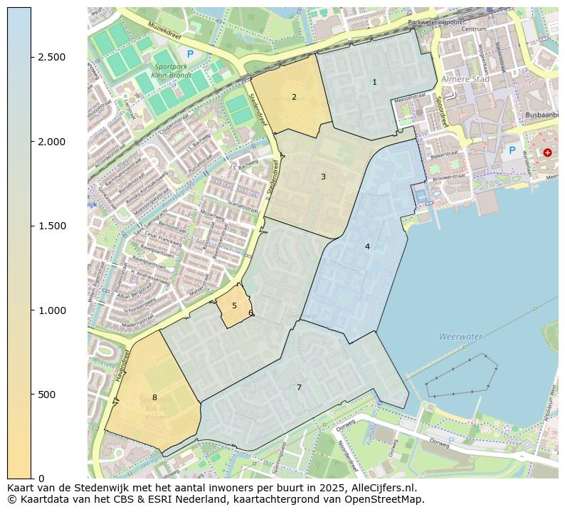 Afbeelding van de Stedenwijk op de kaart.