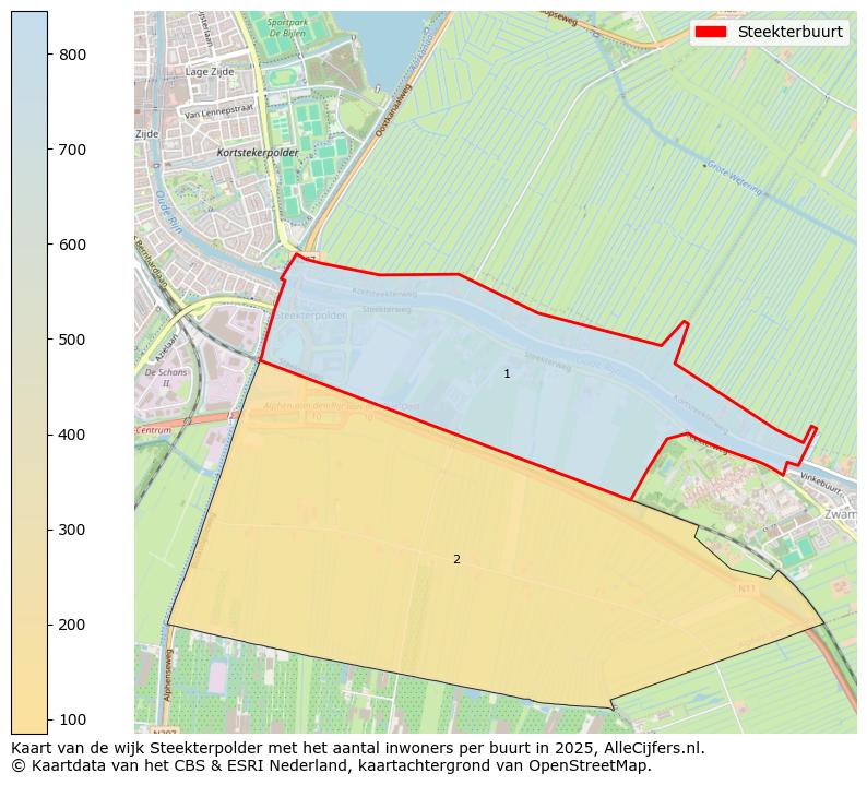 Afbeelding van de Steekterbuurt op de kaart.