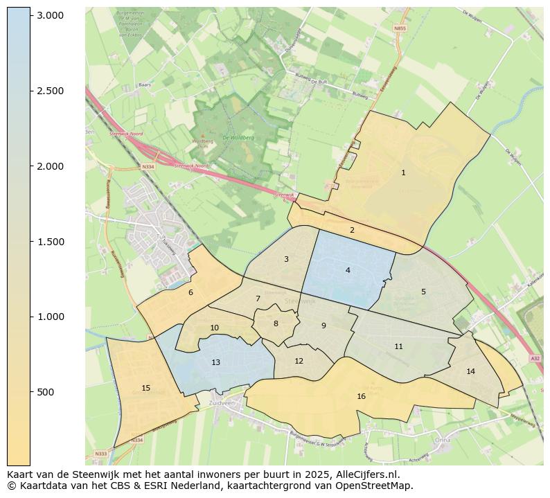 Afbeelding van de Steenwijk op de kaart.