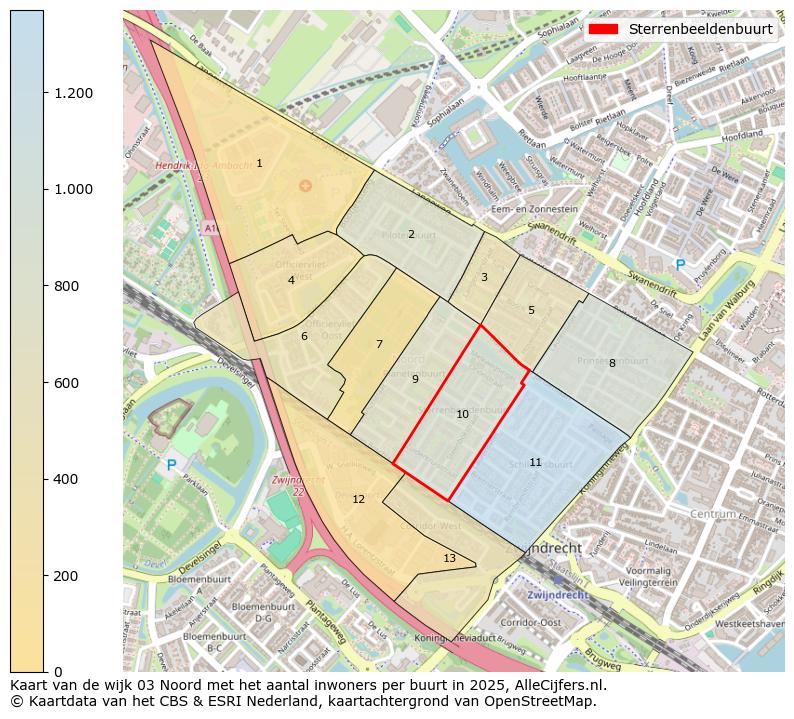 Afbeelding van de Sterrenbeeldenbuurt op de kaart.