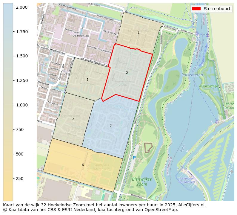 Afbeelding van de Sterrenbuurt op de kaart.