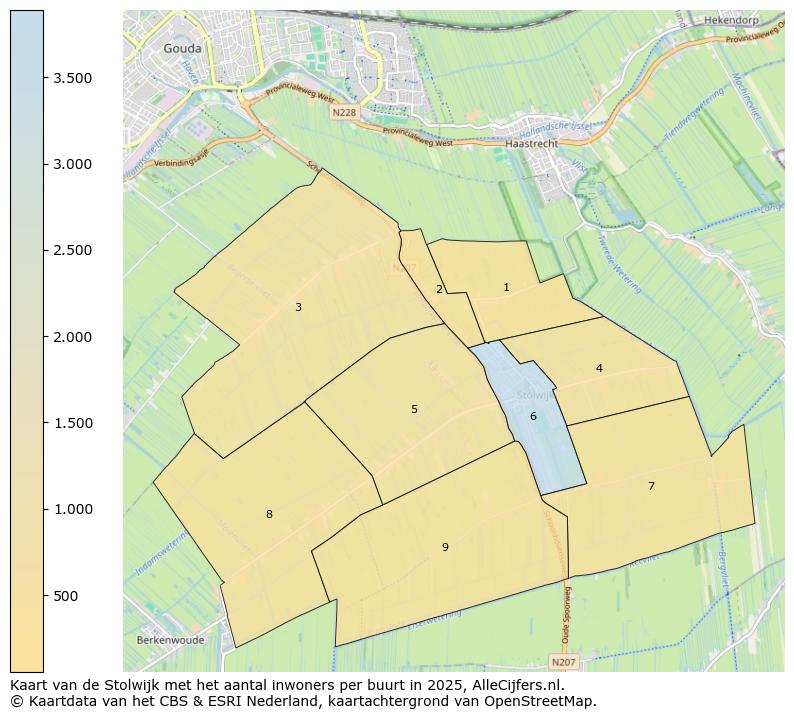 Afbeelding van de Stolwijk op de kaart.