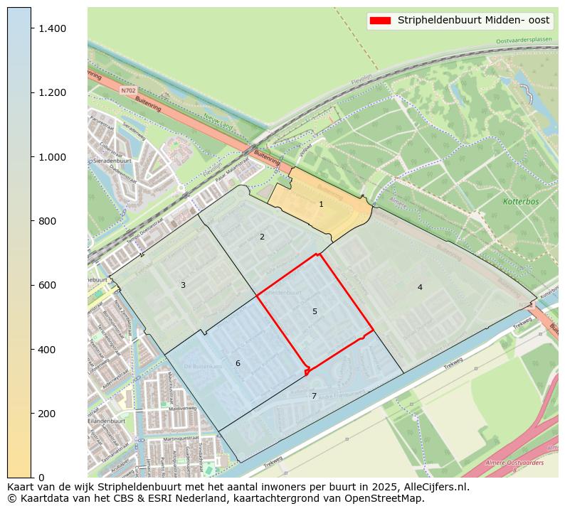 Afbeelding van de Stripheldenbuurt Midden- oost op de kaart.
