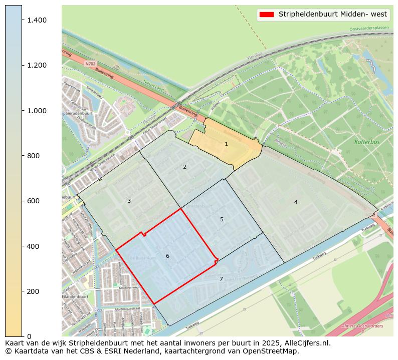 Afbeelding van de Stripheldenbuurt Midden- west op de kaart.