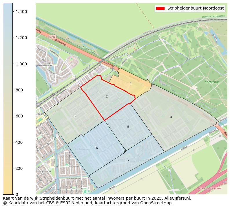 Afbeelding van de Stripheldenbuurt Noordoost op de kaart.