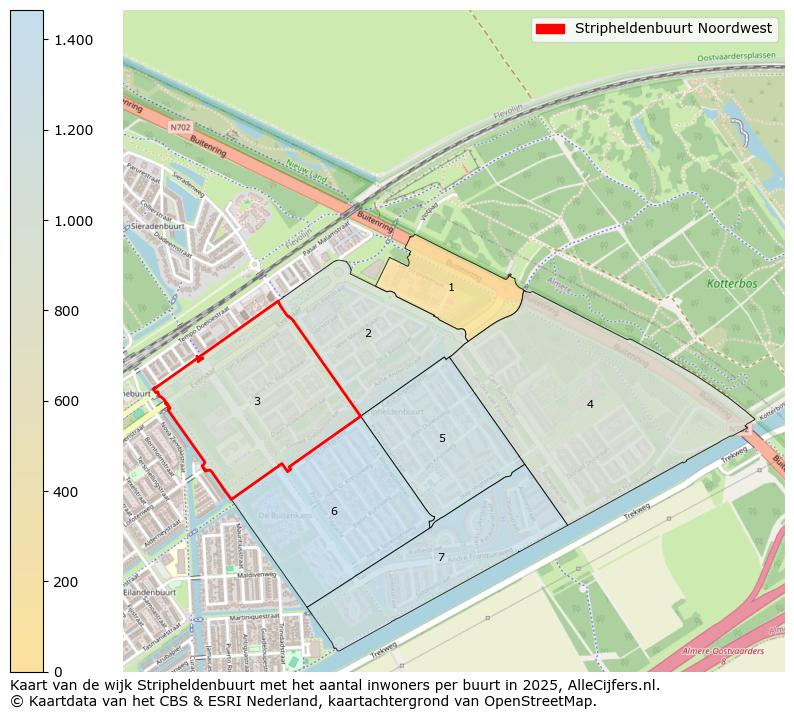 Afbeelding van de Stripheldenbuurt Noordwest op de kaart.