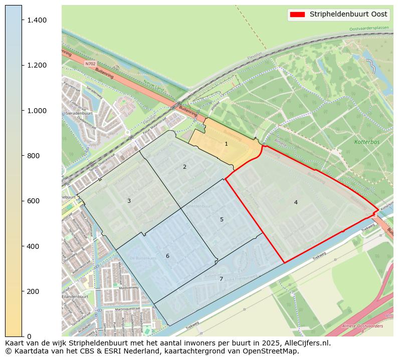 Afbeelding van de Stripheldenbuurt Oost op de kaart.