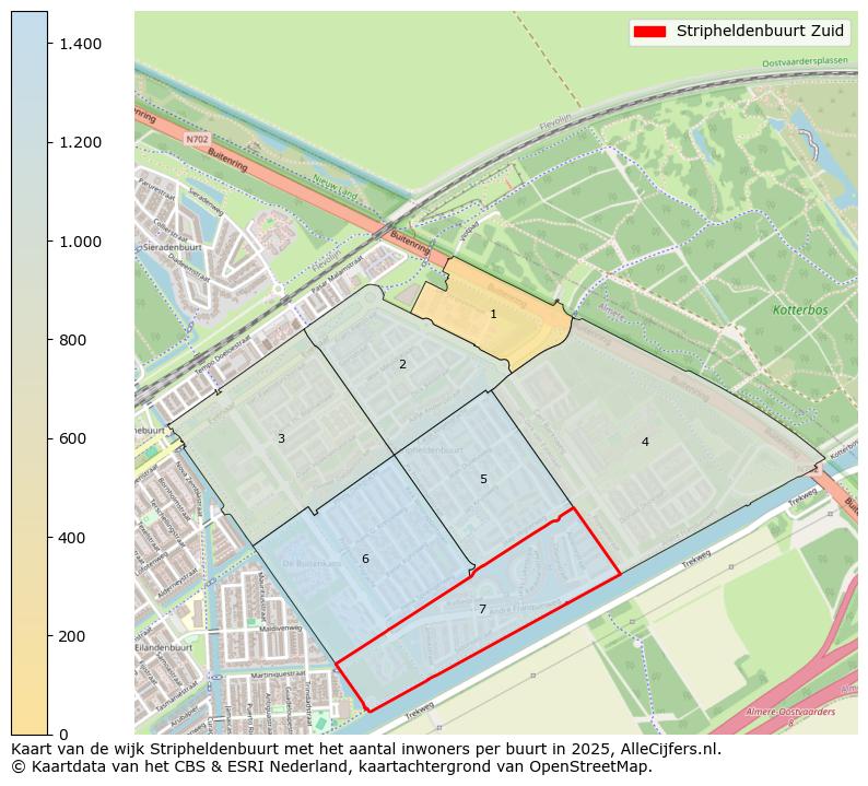 Afbeelding van de Stripheldenbuurt Zuid op de kaart.
