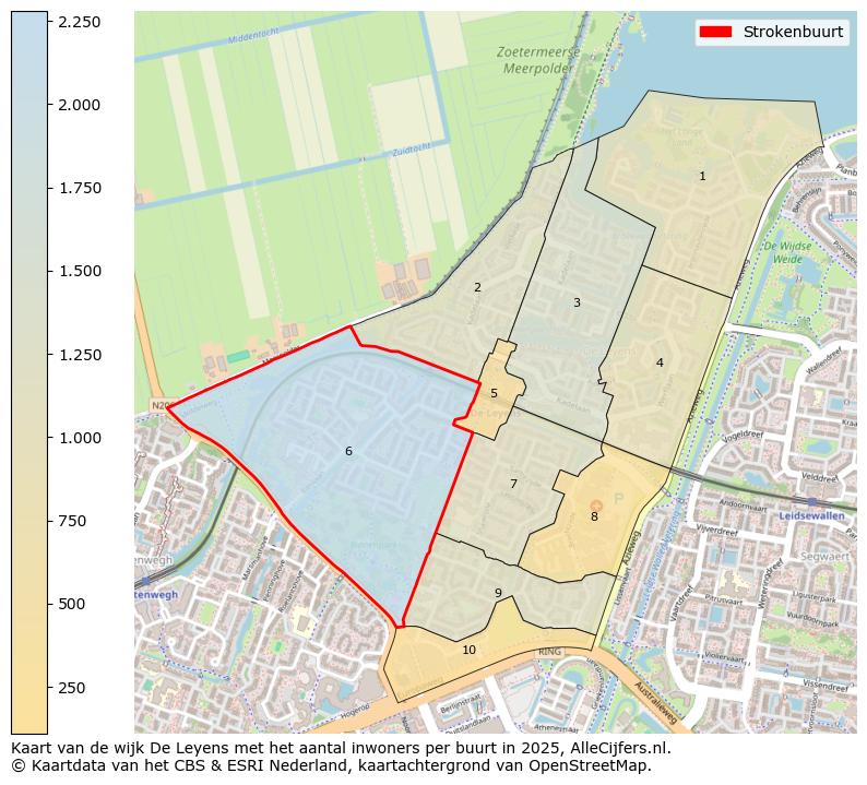 Afbeelding van de Strokenbuurt op de kaart.