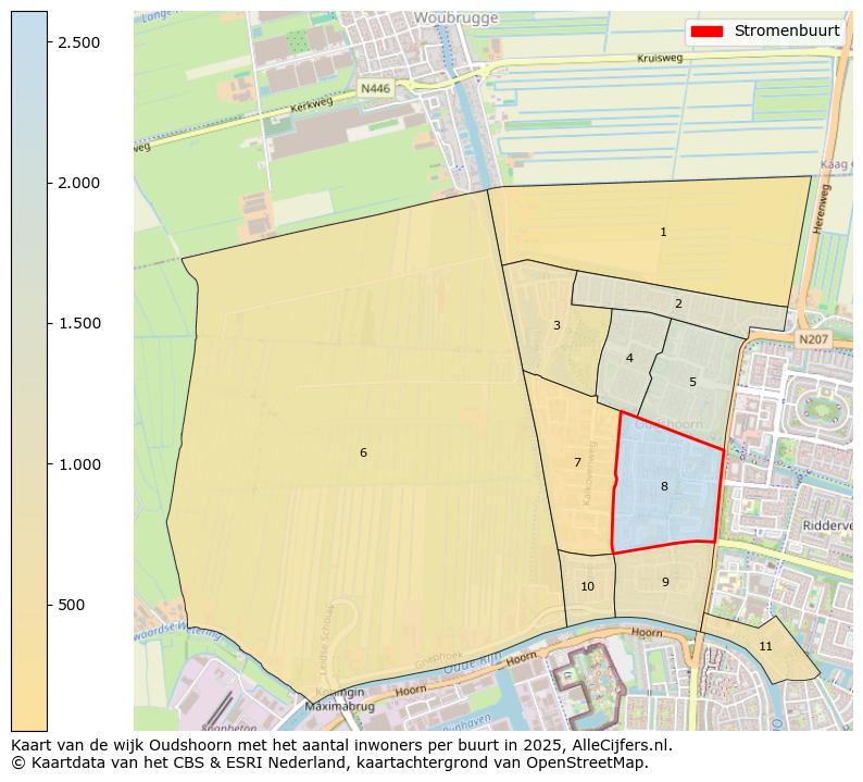 Afbeelding van de Stromenbuurt op de kaart.