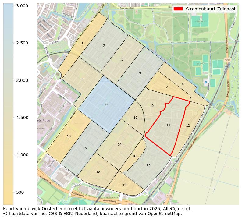 Afbeelding van de Stromenbuurt-Zuidoost op de kaart.