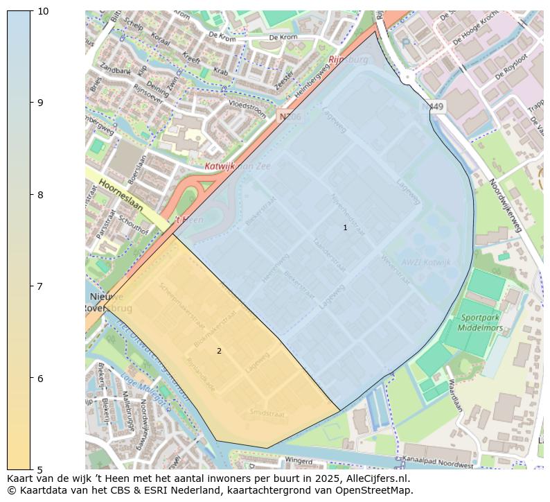 Afbeelding van de wijk ’t Heen op de kaart.
