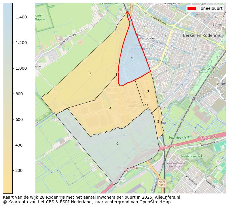 Afbeelding van de Toneelbuurt op de kaart.