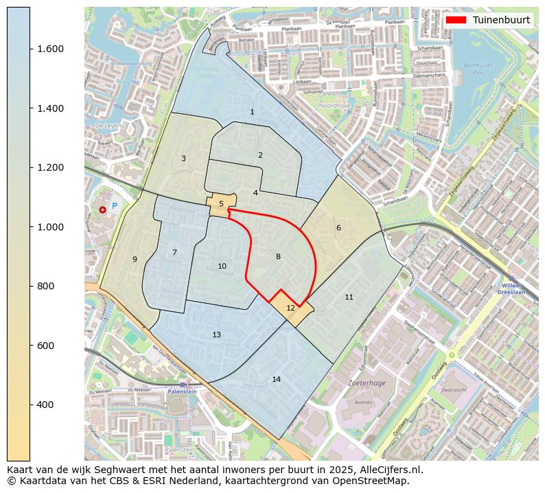 Afbeelding van de Tuinenbuurt op de kaart.