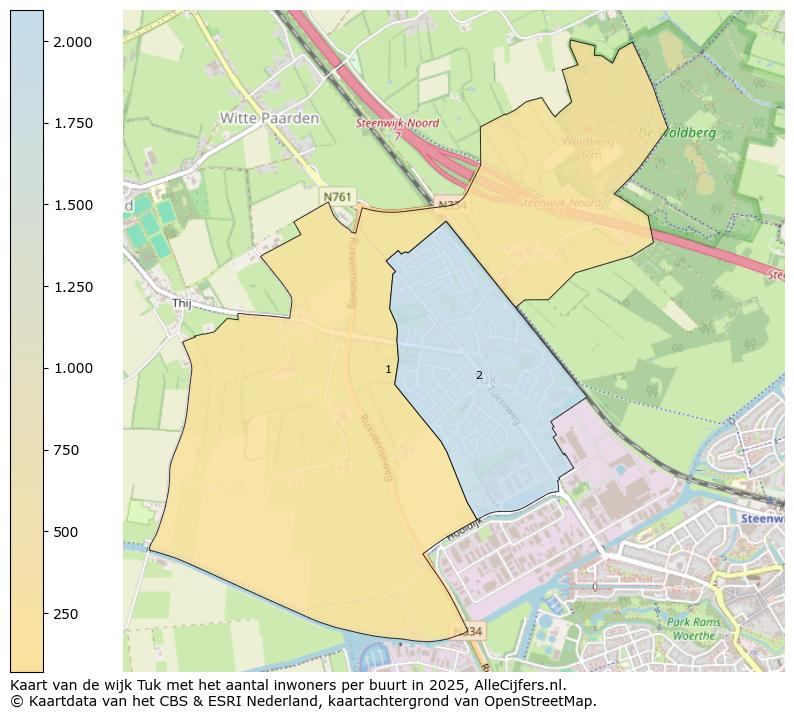 Afbeelding van de wijk Tuk op de kaart.