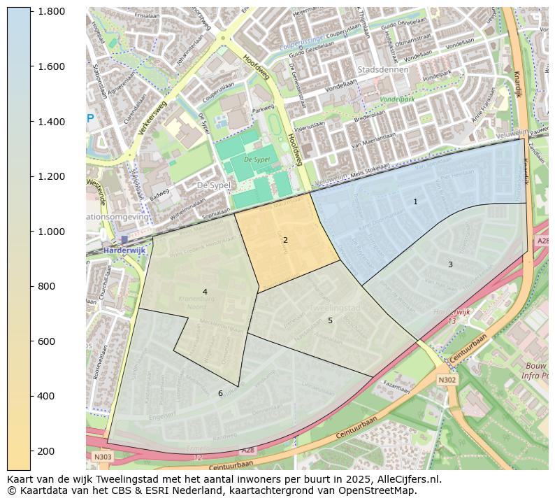 Afbeelding van de wijk Tweelingstad op de kaart.
