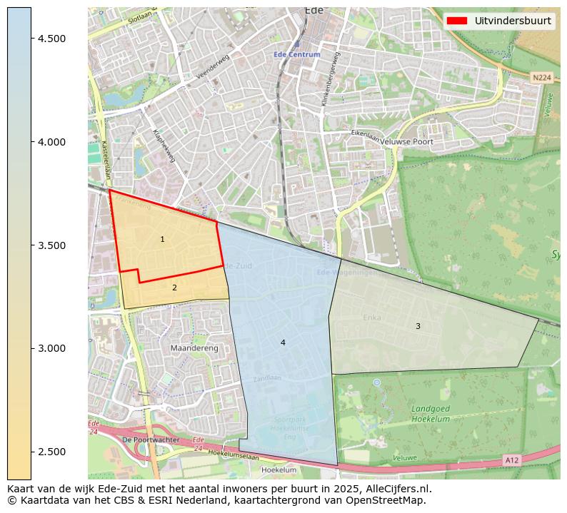 Afbeelding van de Uitvindersbuurt op de kaart.