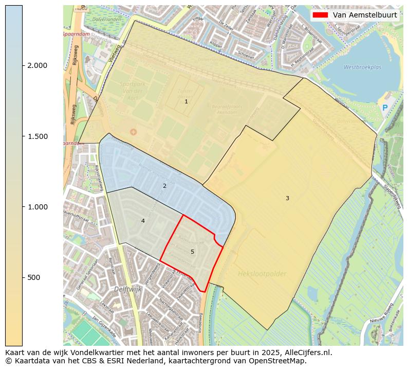 Afbeelding van de Van Aemstelbuurt op de kaart.