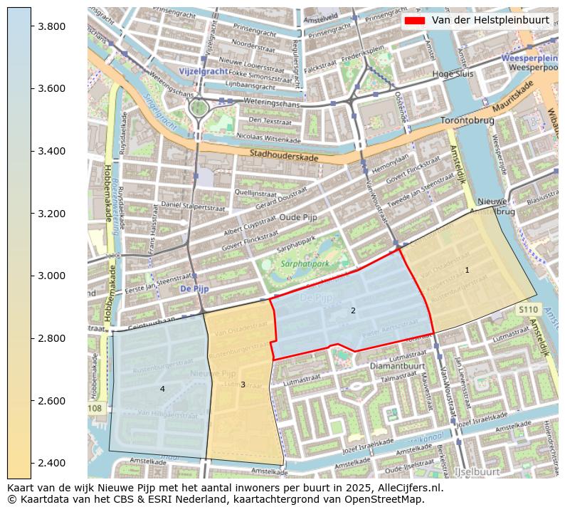 Afbeelding van de Van der Helstpleinbuurt op de kaart.