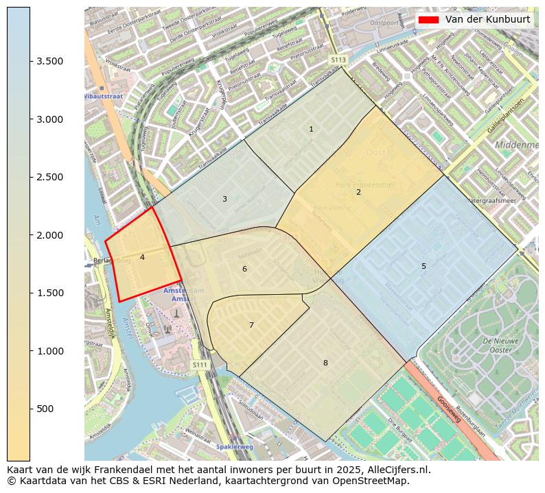Afbeelding van de Van der Kunbuurt op de kaart.