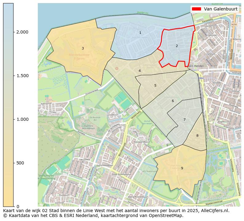 Afbeelding van de Van Galenbuurt op de kaart.