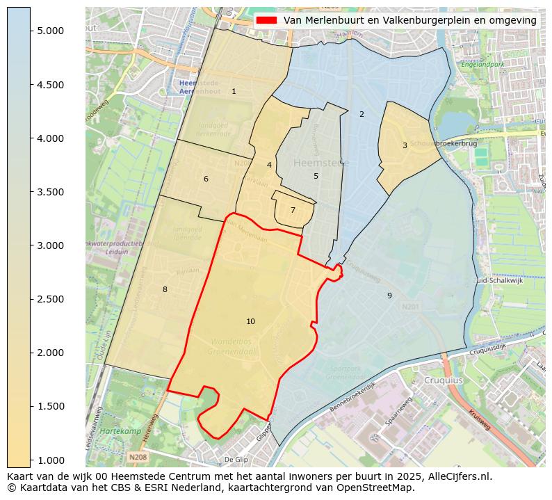 Afbeelding van de Van Merlenbuurt en Valkenburgerplein en omgeving op de kaart.