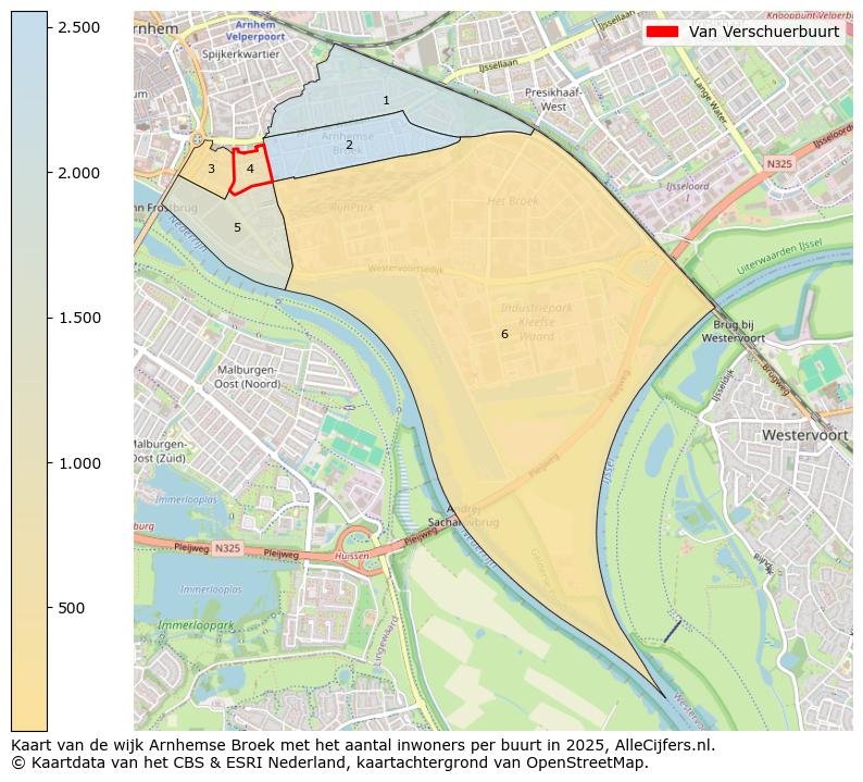 Afbeelding van de Van Verschuerbuurt op de kaart.