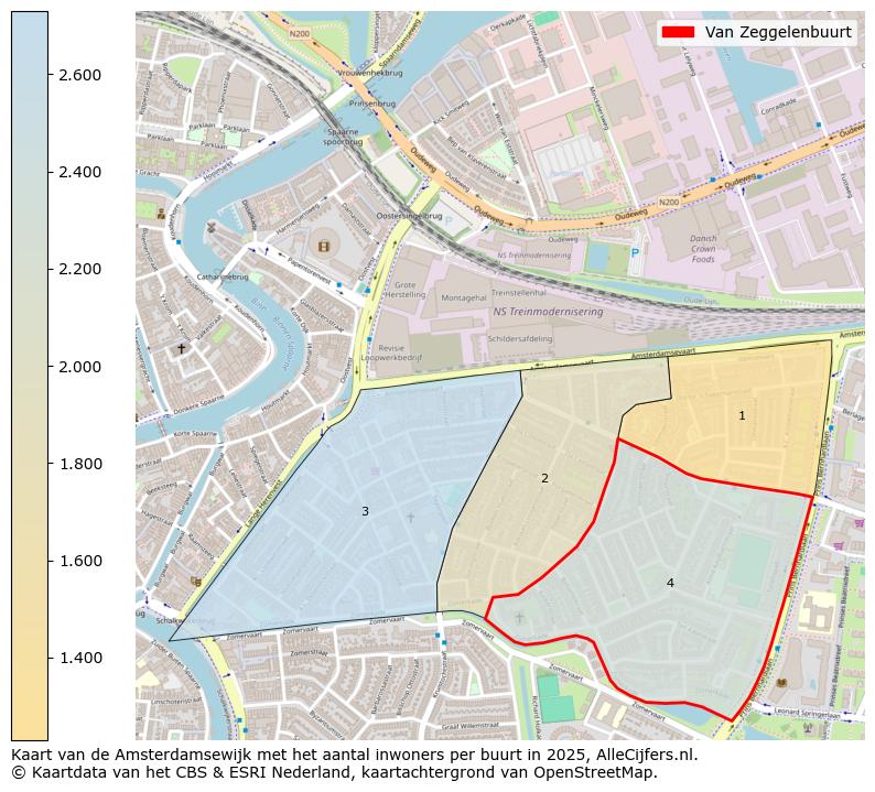 Afbeelding van de Van Zeggelenbuurt op de kaart.