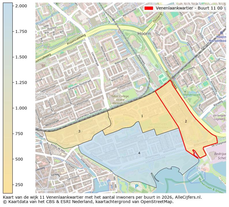 Afbeelding van de Venenlaankwartier - Buurt 11 00 op de kaart.