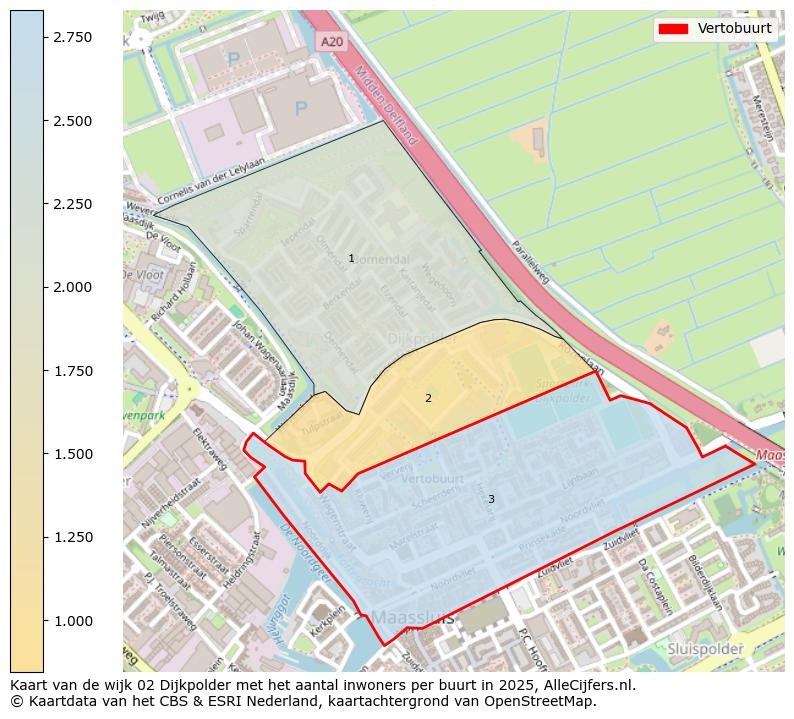 Afbeelding van de Vertobuurt op de kaart.