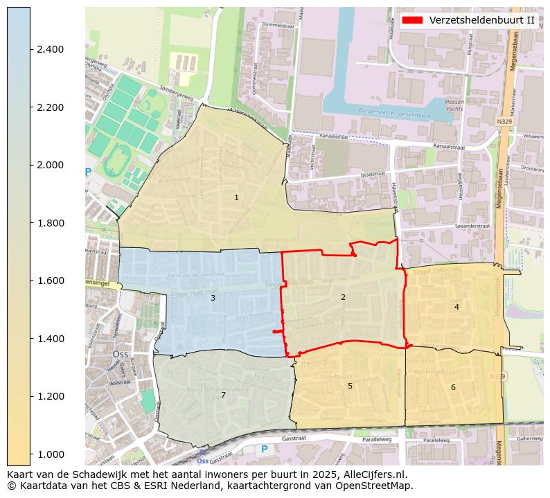 Afbeelding van de Verzetsheldenbuurt II op de kaart.