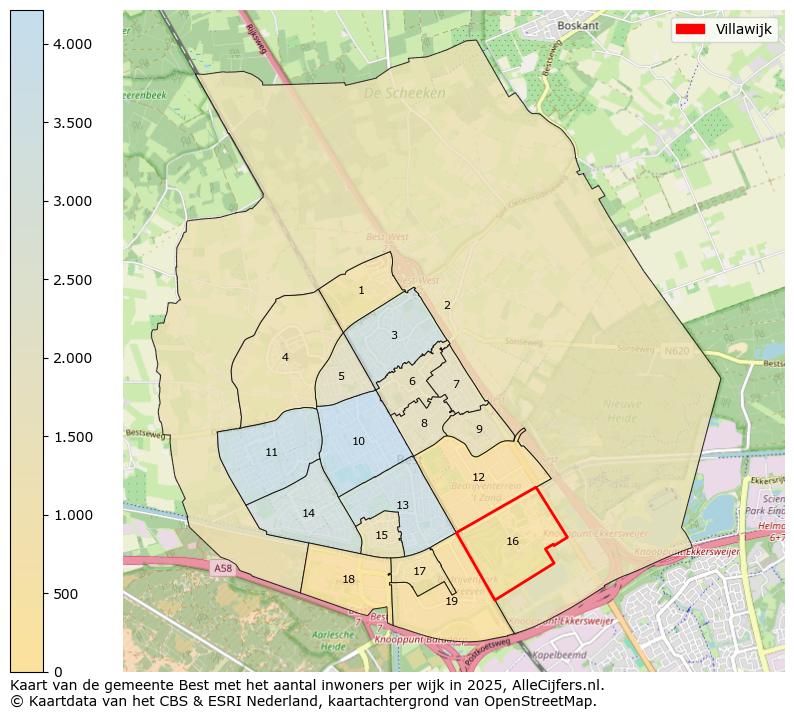 Afbeelding van de Villawijk op de kaart.