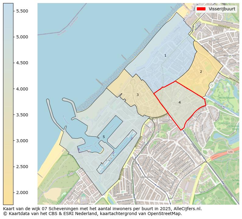 Afbeelding van de Visserijbuurt op de kaart.