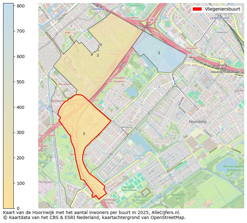 Afbeelding van de Vliegeniersbuurt op de kaart.