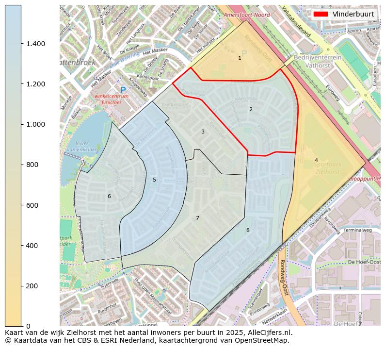 Afbeelding van de Vlinderbuurt op de kaart.