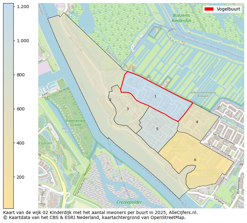 Afbeelding van de Vogelbuurt op de kaart.