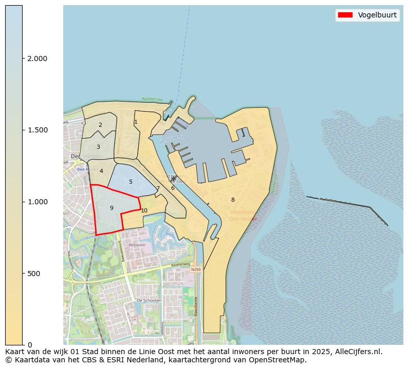 Afbeelding van de Vogelbuurt op de kaart.
