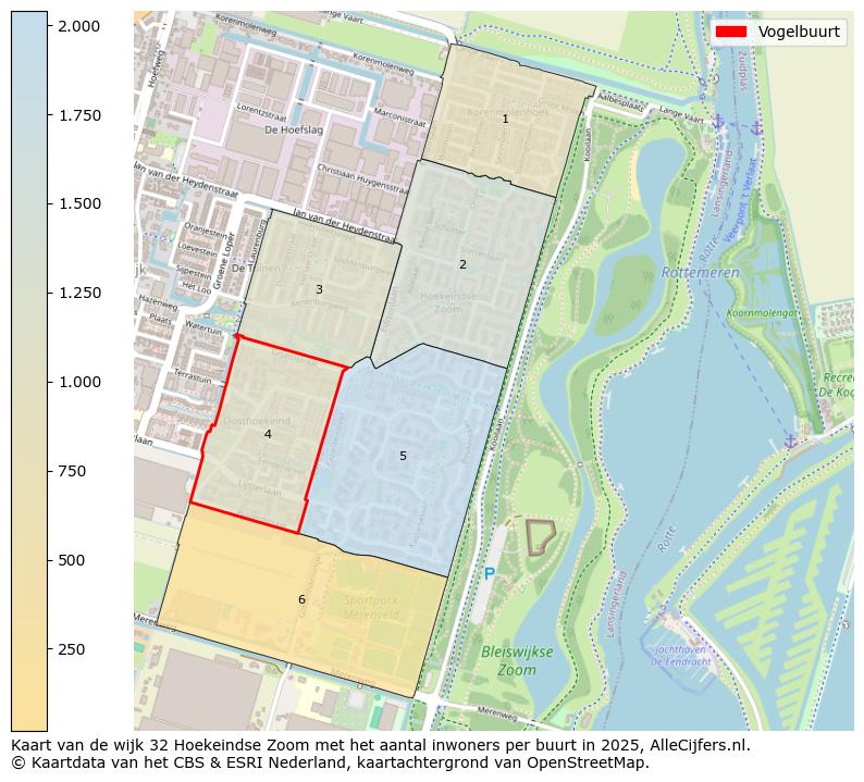 Afbeelding van de Vogelbuurt op de kaart.