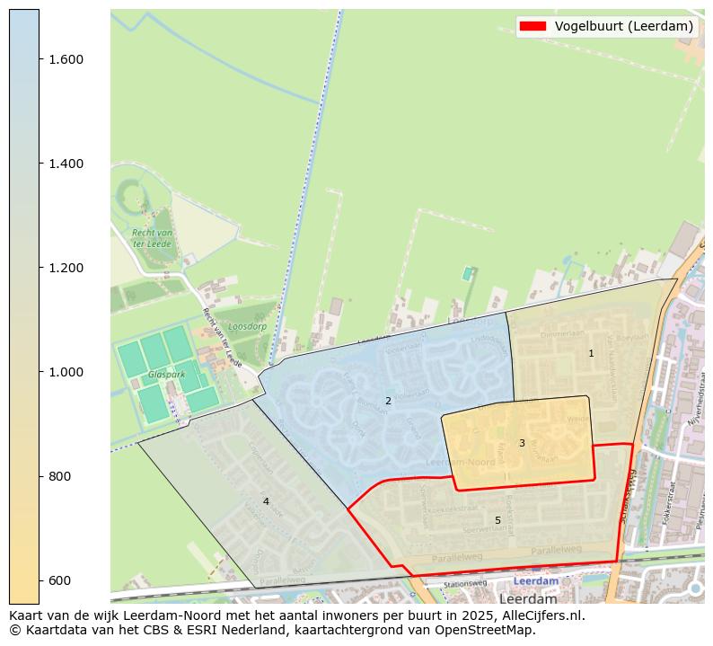 Afbeelding van de Vogelbuurt (Leerdam) op de kaart.