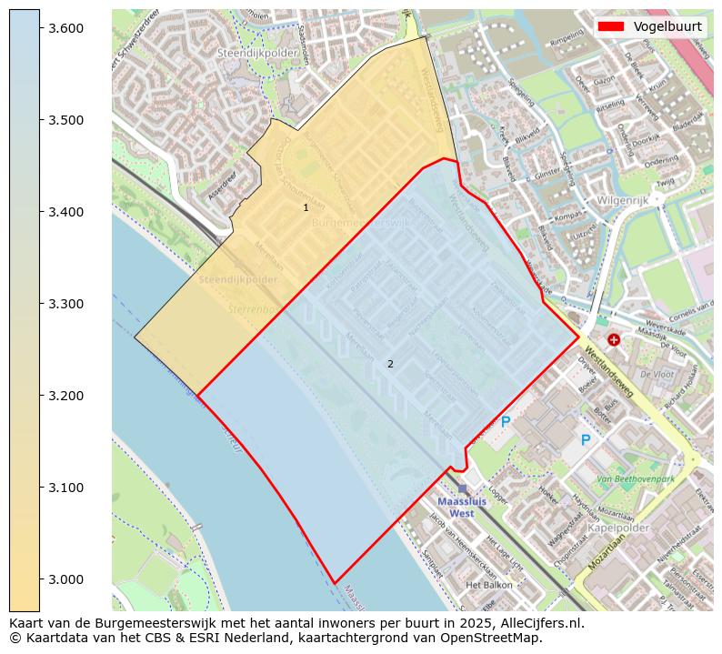 Afbeelding van de Vogelbuurt op de kaart.