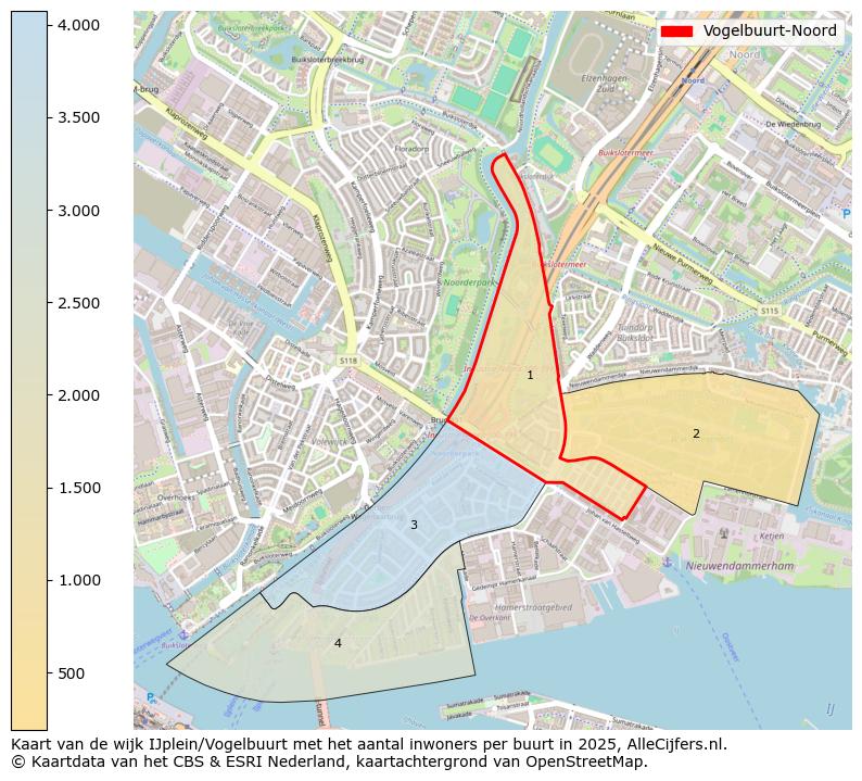 Afbeelding van de Vogelbuurt-Noord op de kaart.