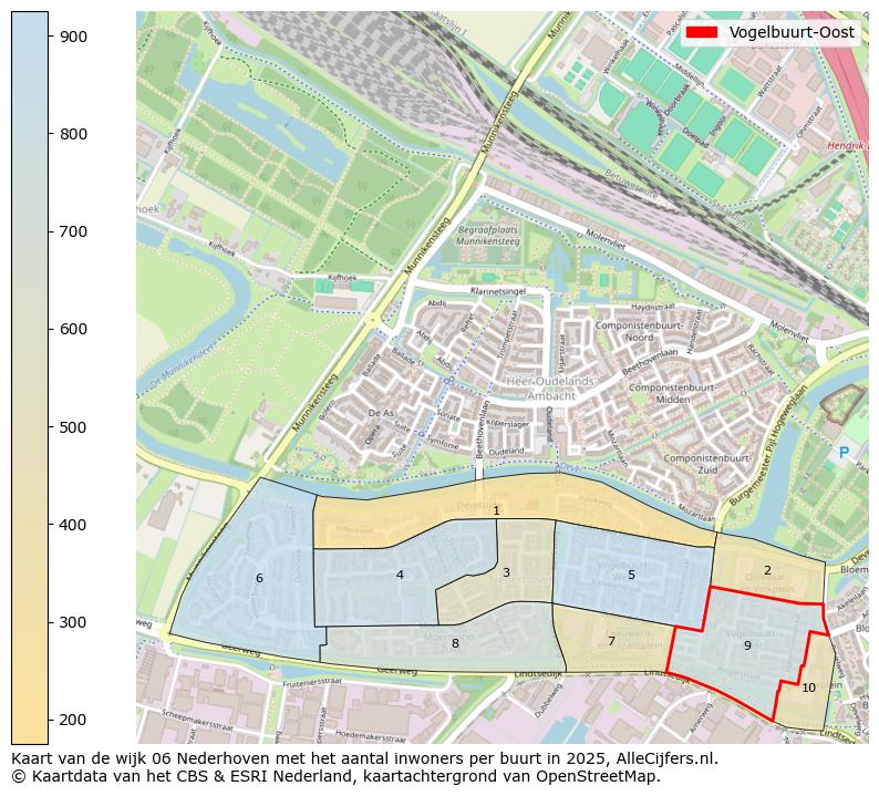 Afbeelding van de Vogelbuurt-Oost op de kaart.